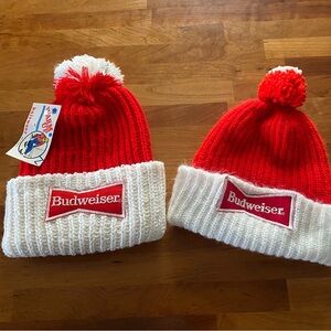 Vintage Budweiser Beanie Ski Winter hat NOS his and hers